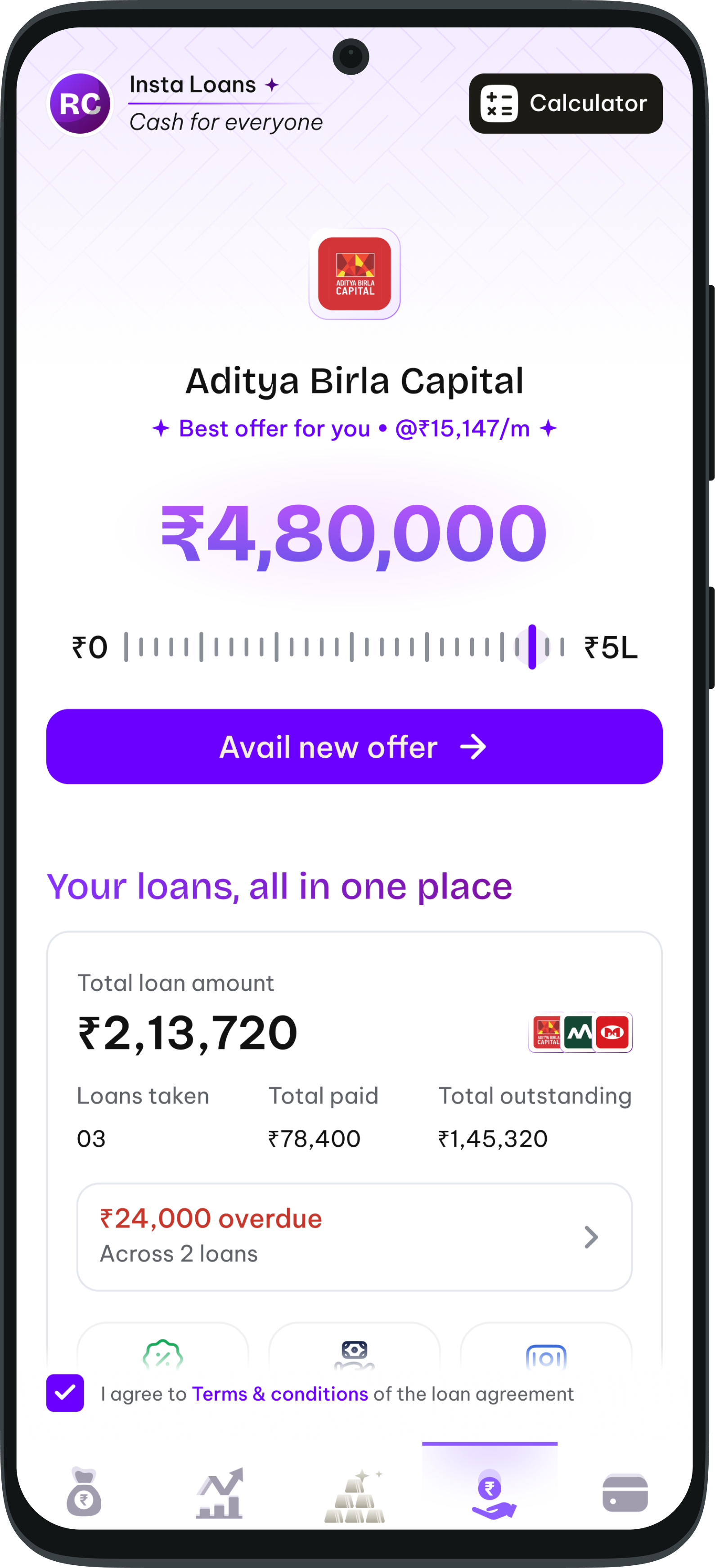 Insta Loans in the Bachatt app